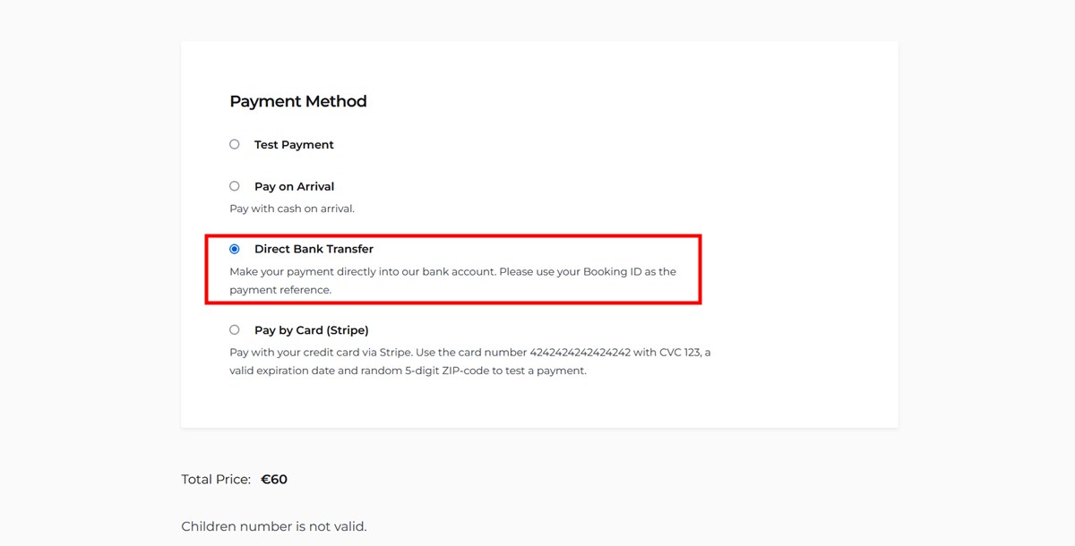 Payment methods at checkout.