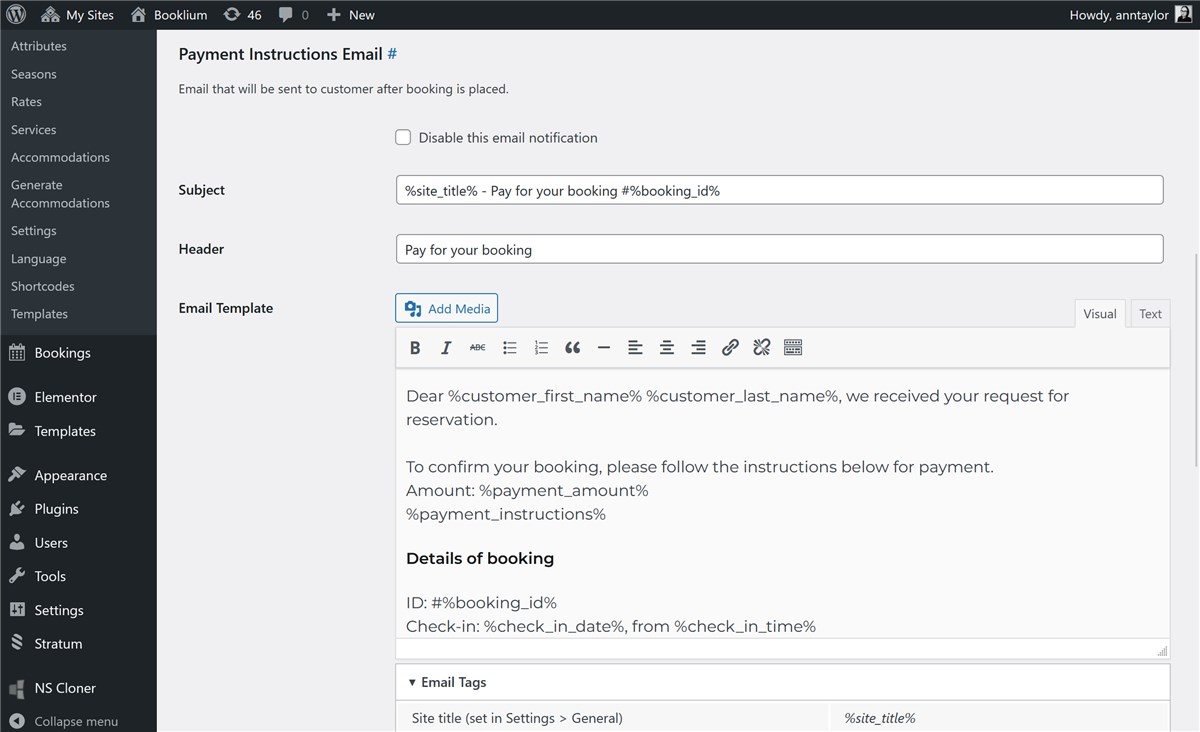 The payment instruction email.